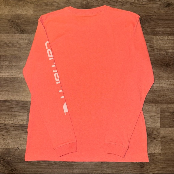 Carhartt Loose Fit Heavyweight LongSleeve Pink Graphic TShirt Women’s Small NEW! - Picture 2 of 3